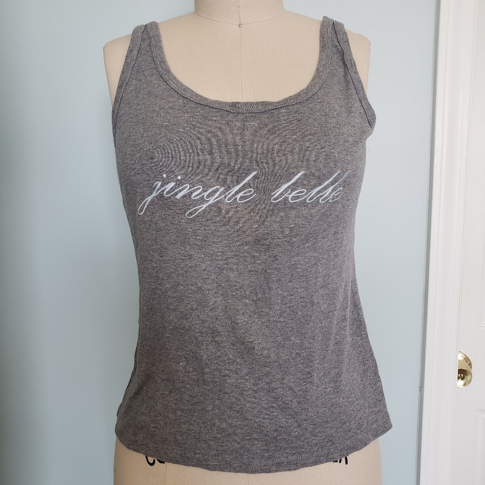 Heather Gray Embroidered Tank Top, M